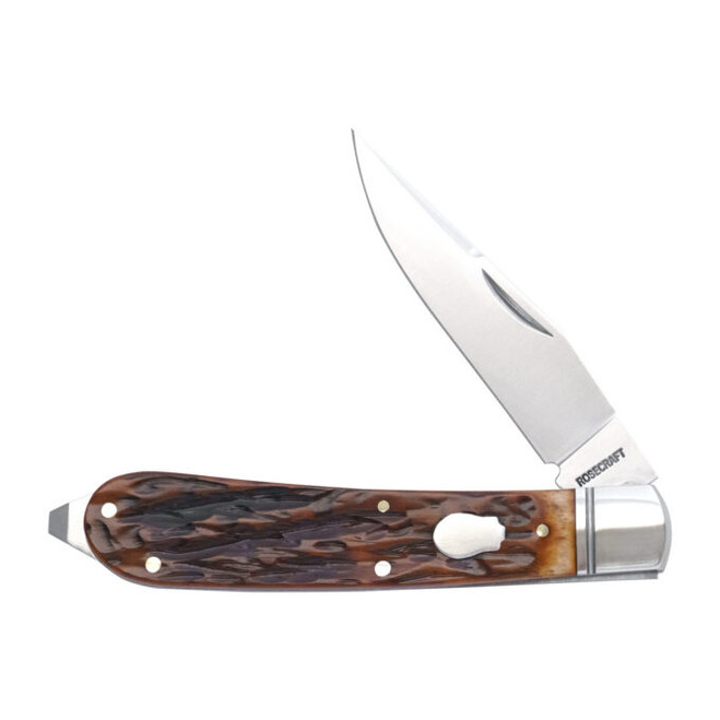 RoseCraft Appalachian Jack Dapper Folding Knife Brown Jigged Bone