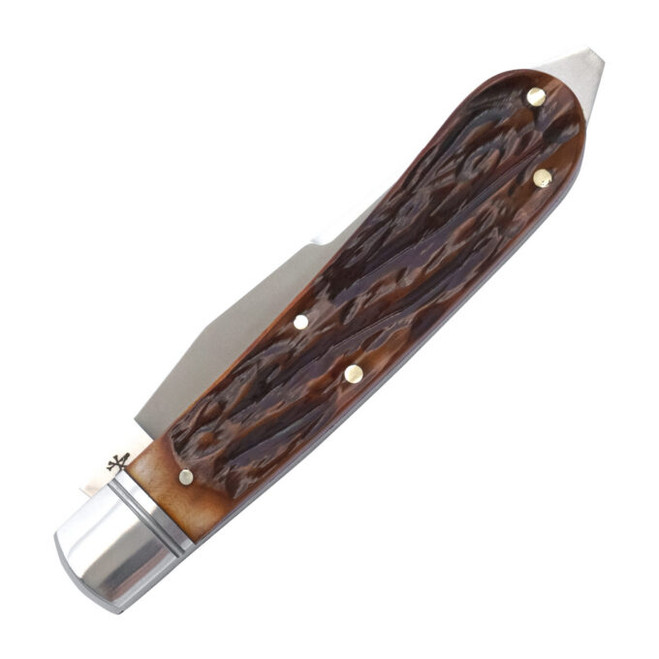 RoseCraft Appalachian Jack Dapper Folding Knife Brown Jigged Bone
