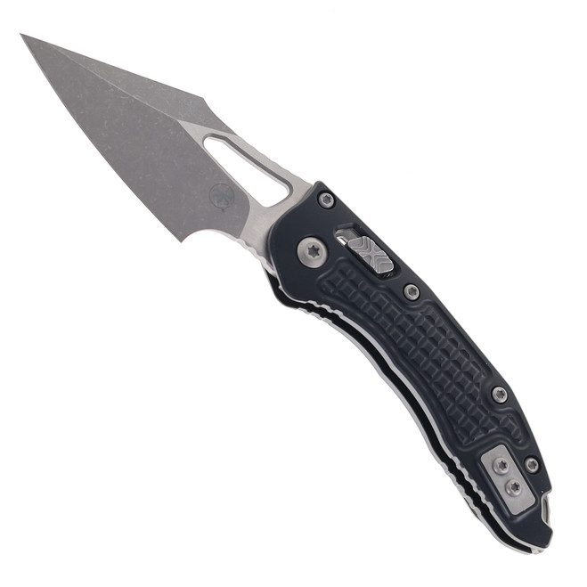 Microtech Knives Stitch RAM-LOK Folding Knife Apocalyptic M390MK Blade Black Frag Aluminum Handle 169MRL-10APFR