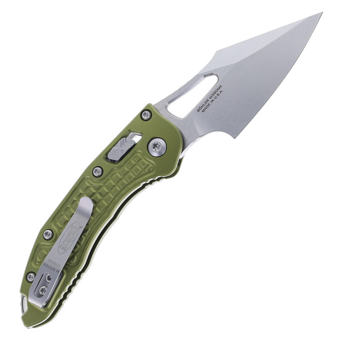 an Microtech Knives Stitch RAM-LOK Folding Knife Stonewash M390MK