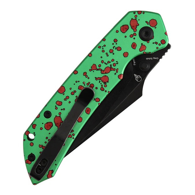 Tenable Fenrir Folding Knife Zombie Blood Green Aluminum Handle