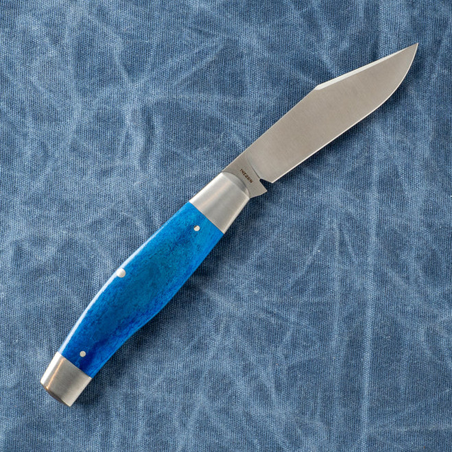 Jack Wolf Knives Stockman Slip Joint Folding Knife Smooth Blue