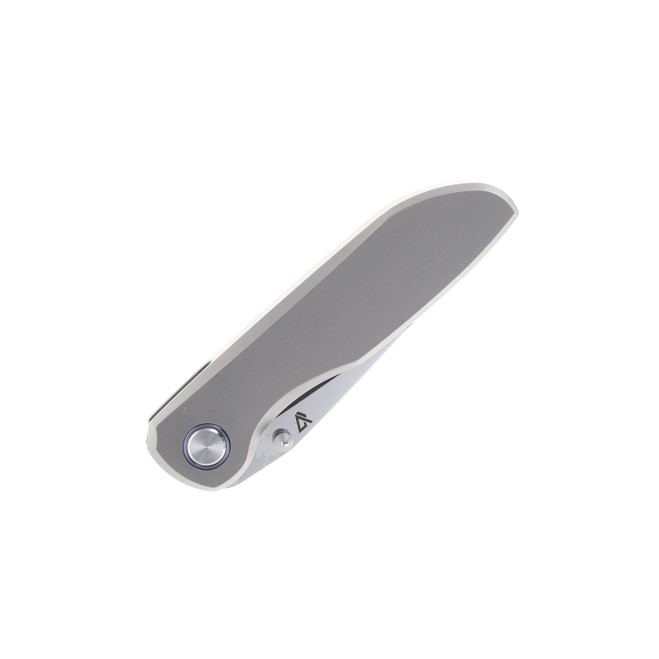 &様 Vanguard Cheetah Integral Folding Knife Gray Titanium Handle Semi