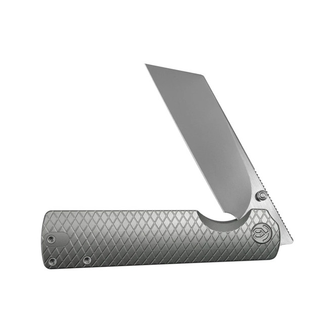 KB Knives Get Some Folding Knife Gray Sandblasted Titanium Handle