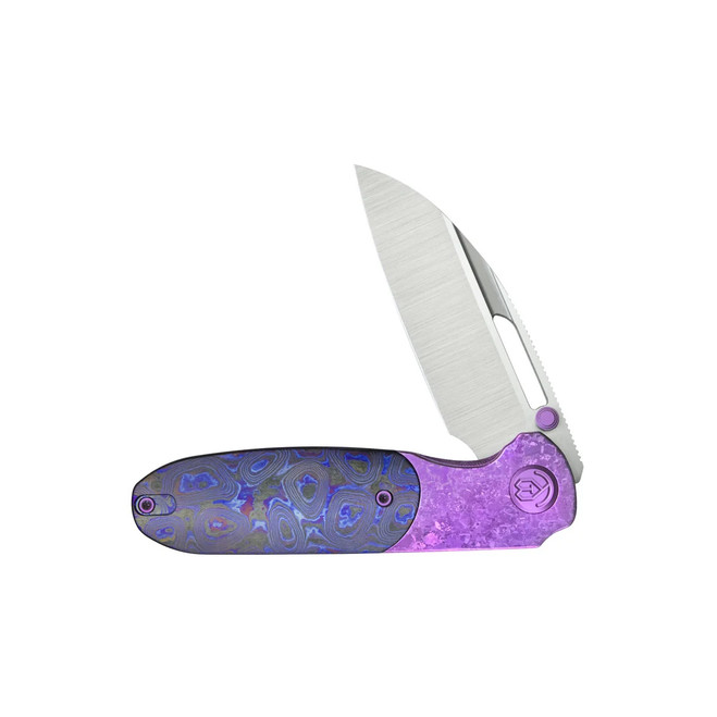 ＊an＊ KB Icicle Folding Knife Crystallized Titanium Purple Ano Handle