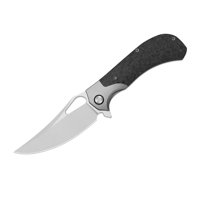 Kizer Cyclone Folding Knife Dark Gray Titanium/Carbon Fiber Handle S35VN Plain Edge Satin Finish KI3734A2