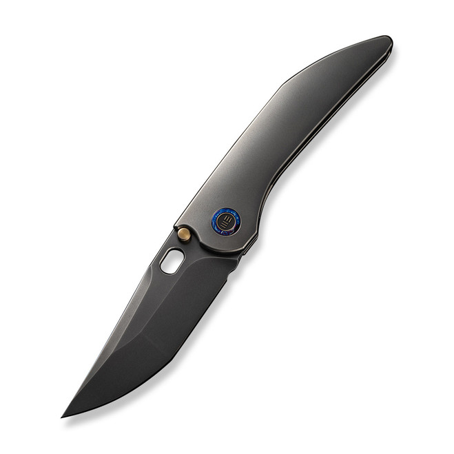 (Read Description) Open Box/Returned WE Attor Folding Knife Polished Gray Titanium Handle 20CV Modified Persian Plain Edge Polished Gray Finish WE23037B-1