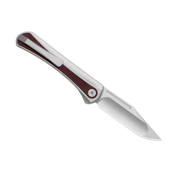 Kizer Melody Folding Knife Silver Aluminum/Panama Rosewood Handle
