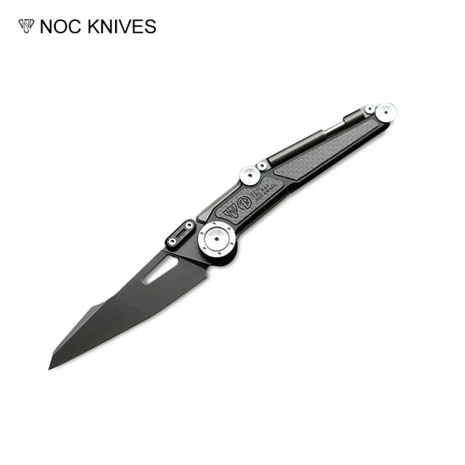 NOC Knives DG-11 Titanium and Carbon Fiber Handle Black Stonewashed 440C Blade DG1104
