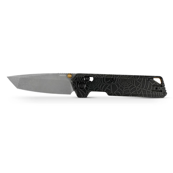 Vosteed Parallel Folding Knife Acid Wash Black Titanium Handle 2.90" Acid Wash & Stonewash CPM S35VN Tanto Blade A3522