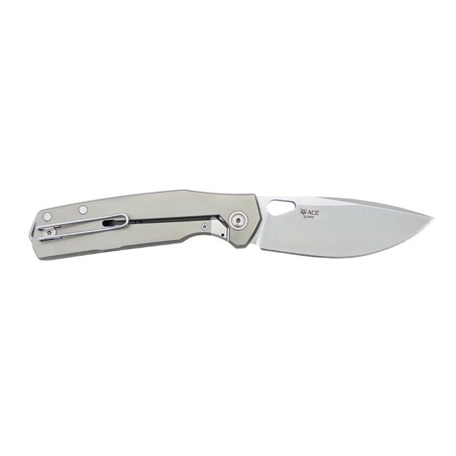 GiantMouse ACE Zoobie Folding Knife Titanium Handle Elmax Plain