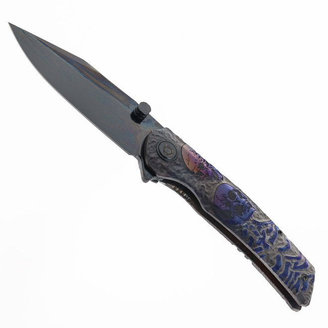 SixLeaf Folding Knife Skeleton Clown Titanium Handle M390 DLC Finish SL-106-Skeleton-Clown