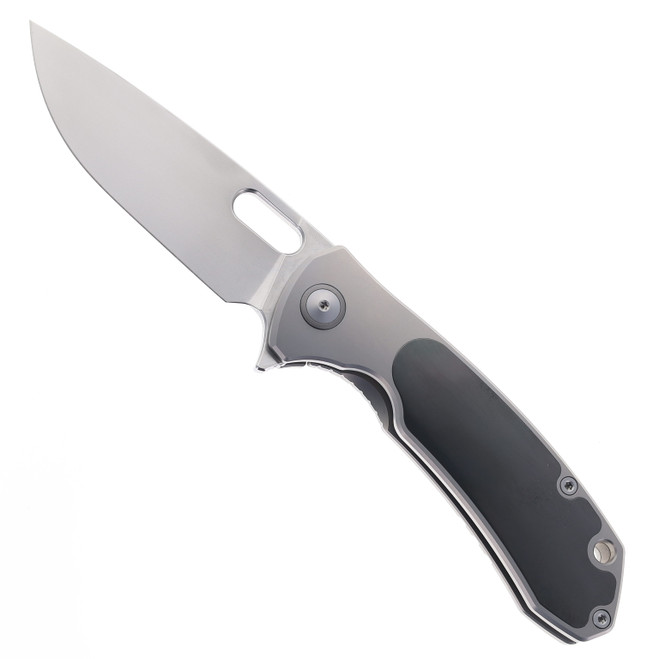(No Box) Maxace Balance 10th Anniversary Folding Knife Gray Titanium Handle with Zirconium Inlay 3.54" M390 Satin Blade MM32-1-B