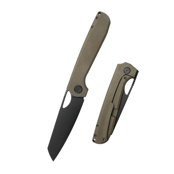 KB Elang Folding Knife Black PVD Titanium Handle S35VN Plain Edge Black DLC Finish KB339C