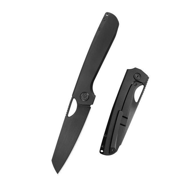 KB Elang Folding Knife DLC Titanium Handle M390 Sheepsfoot Plain Edge Black DLC Finish KB339D