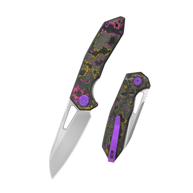 KB Vagrant Folding Knife POP Camo Carbon Fiber Handle M390 Sheepsfoot Plain Edge Bead Blast Finish KB291Y