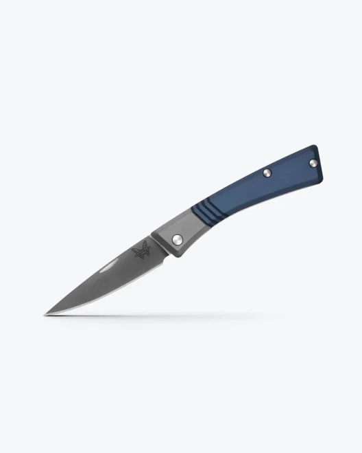 Benchmade Successor Slip Joint Folding Knife Crater Blue Aluminum Handle Satin Drop Point M390 Blade 315