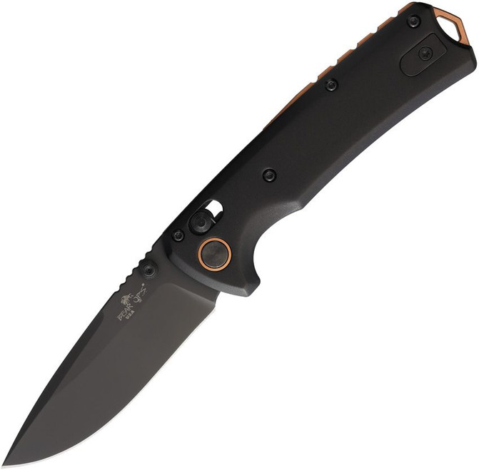 Bear & Son Nekama II Axis Lock Folding Knife Black Aluminum Handle 14C28N Black Drop Point Blade BCMC1100ALBK