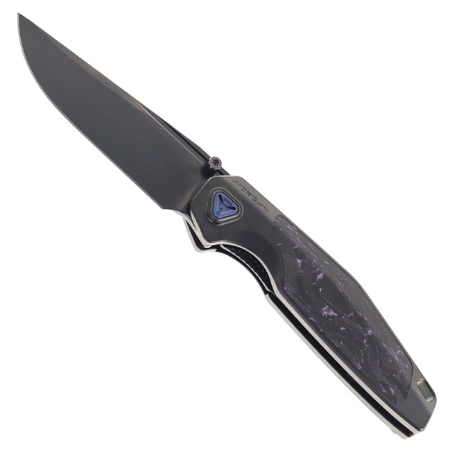 Ketuo Morgan Folding Knife Titanium Handle with Timascus Handle S45VN Plain Edge DLC Finish Morgan DLC