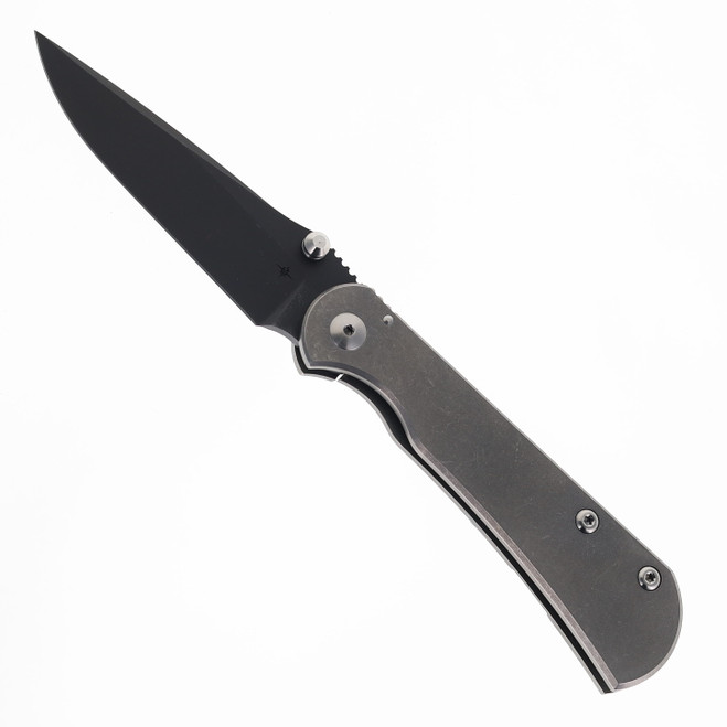 (Missing washer) Toor Knives Merchant 2.0 S Folding Knife Stone Titanium Handle S35VN Plain Black Blade