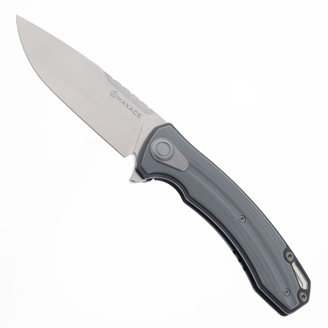 Maxace Balance-M Folding Knife Brown G10/Titanium Handle M390 Plain Edge Satin Fnish M14B