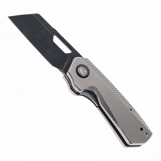 (From Collection) Divo Nip Folding Knife Stonewash Titanium Handle Blackwashed  S90V Blade