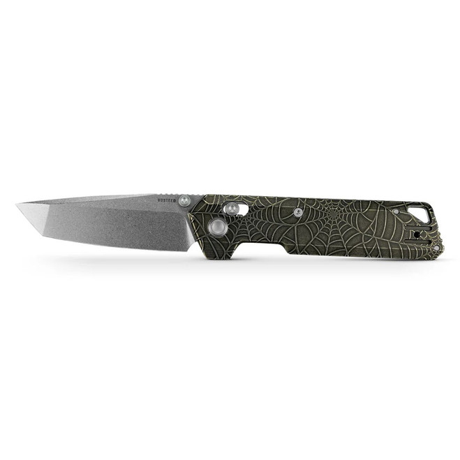 Vosteed Parallel Folding Knife Titanium Handle S35VN Plain Edge Stonewash Finish A3523