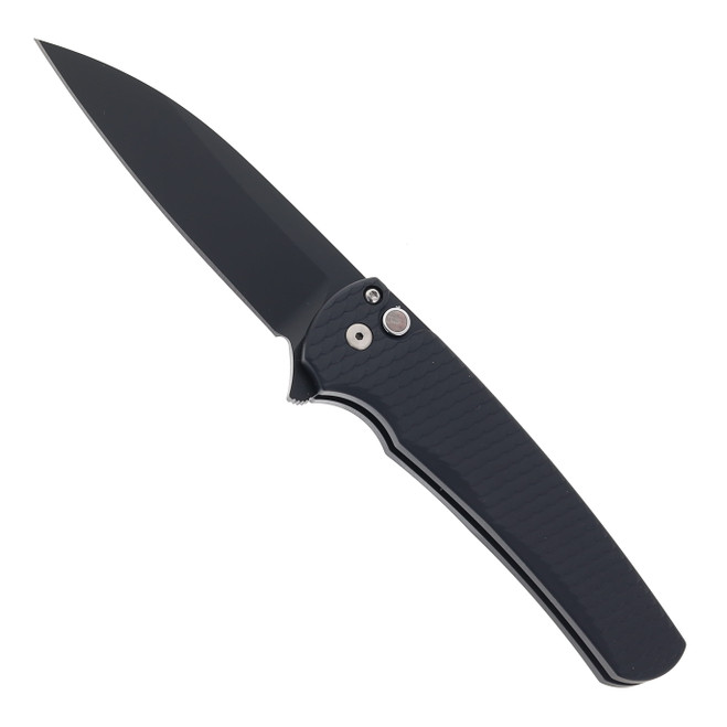 Pro-Tech Knives Malibu Button Lock Folding Knife Aluminum Dragon Scale Handle DLC Black  MagnaCut Blade 5336-LTD