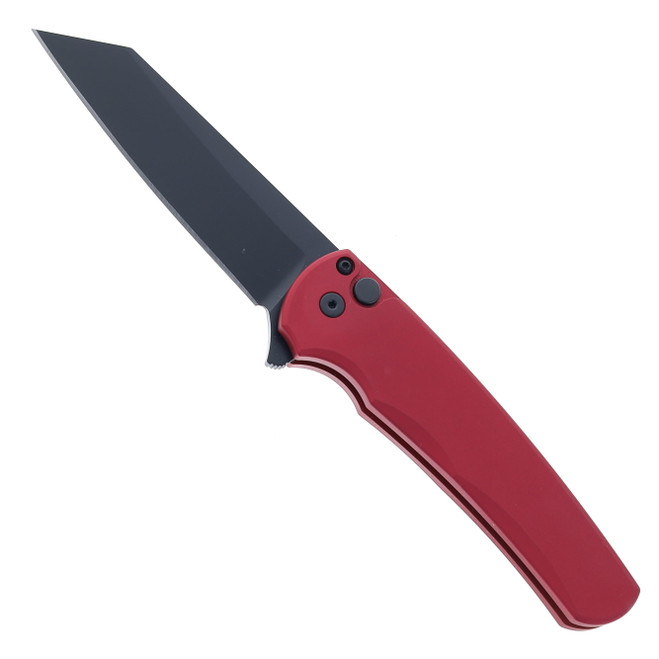 Pro-Tech Malibu Folding Knife Red Aluminum Handle Magnacut Reverse Tanto DLC Black Blade 5403-RED