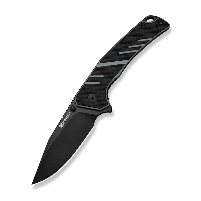 (Pre-Order Ships 8/24) SENCUT Quirk Folding Knife Black/Gray G10 Handle D2 Clip Point Plain Edge Black Finish S25099-2