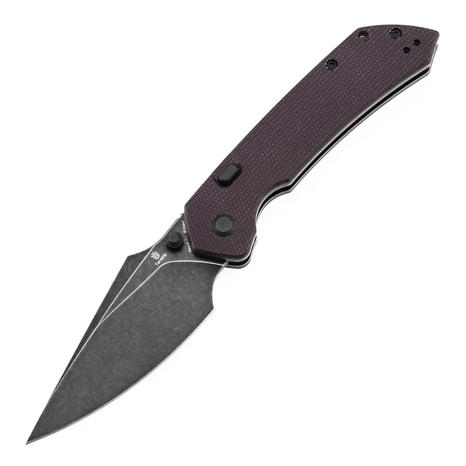 (Used) Open Box/Returned Tenable Fenrir Top Liner Lock Folding Knife Purple Micarta Blackwashed Nitro-V Blade B1034H1