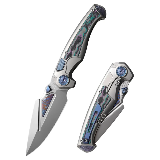 REMETTE RT-Scepter Folding Knife M390+Timascus Blade Titanium Jazzy CamoCarbon Handle SCPT-C