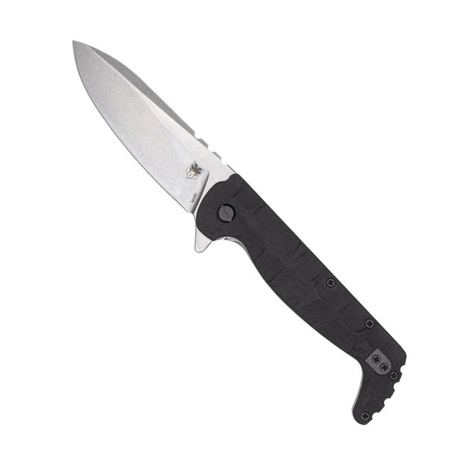 Cobratec Kingpin Frame Lock Folding Knife M390 Stonewash Drop Point Blade Black G10/Titanium Handle CTKPFLBLKM390 