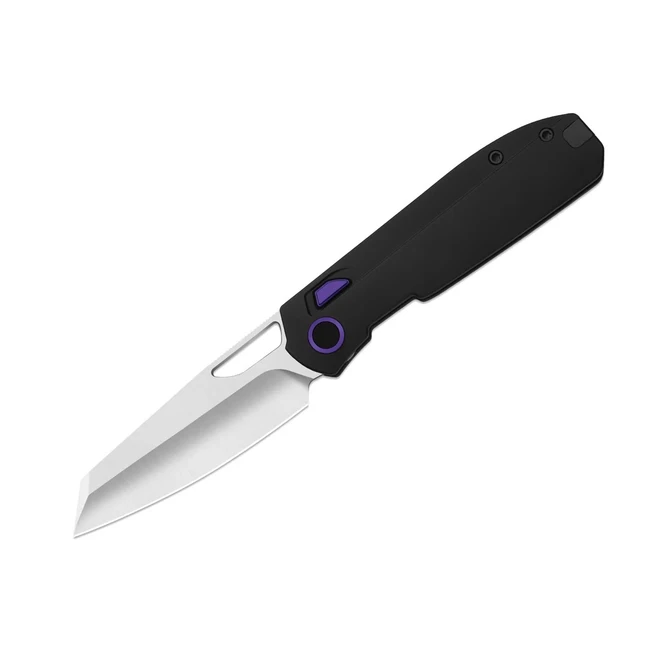 Kizer Mash Folding Knife Black Aluminum M390 Modified Sheepsfoot Plain Edge Satin Finish Ki3699BSA1
