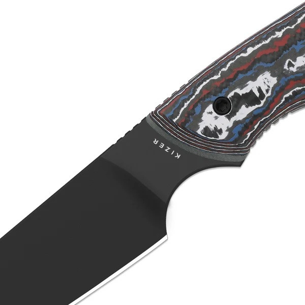 Kizer Whip Tail Fxed Blade Knife Multicolor FatCarbon Nebula & GID