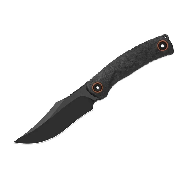 Kizer Pioneer Fix Fixed Blade Knife Black Carbon Fiber/G10 Handle M390 Clip Point Plain Edge Flat Brushed /Matte DLC Ultra Finish ZX-FB03A1