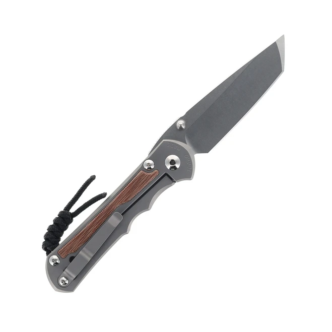 (Scratch on blade) Open Box/Returned Chris Reeve Large Inkosi Folding Knife Glass Blasted Titanium Handle w/ Natural Micarta Inlay Magnacut Tanto Plain Edge LIN-1134