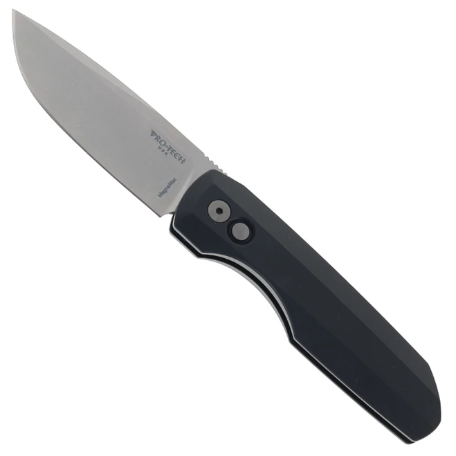 Pro-Tech Vero Synapse 2 Automatic Folding Knife Black Aluminum Stonewashed MagnaMax Blade VERO2101 MM