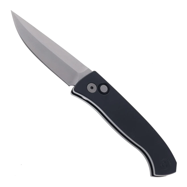 Pro-Tech Walter Brend Classic Automatic Knife Black Aluminum 3.35" Stonewashed MagnaCut WB1101