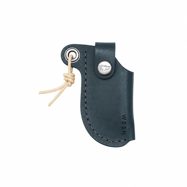 WESN Microblade Leather Sheath Indigo Blue Leather WESN02-4