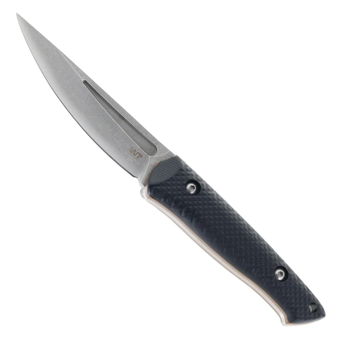 Work Tuff Gear Ninjuko Fixed Blade AEBL L Stonewash Blade Black G10 Handle with Brown Liner Carbon Fiber Sheath