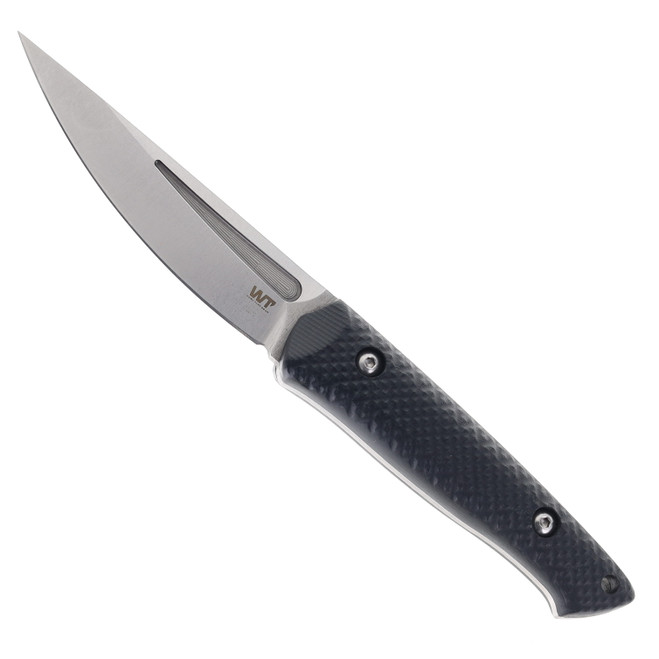 Work Tuff Gear Ninjuko Fixed Blade AEBL Stonewash Blade Black G10 Handle Carbon Fiber Sheath