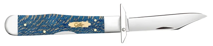 Case Cheetah Cub Folding Knife Blue Sycamore Wood Handle Tru-Sharp Clip Point Plain Edge Polished Finish 63738