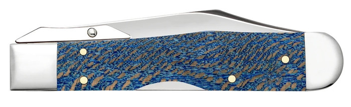 ？？？ Case Cheetah Cub Folding Knife Blue Sycamore Wood Handle Tru-Sharp