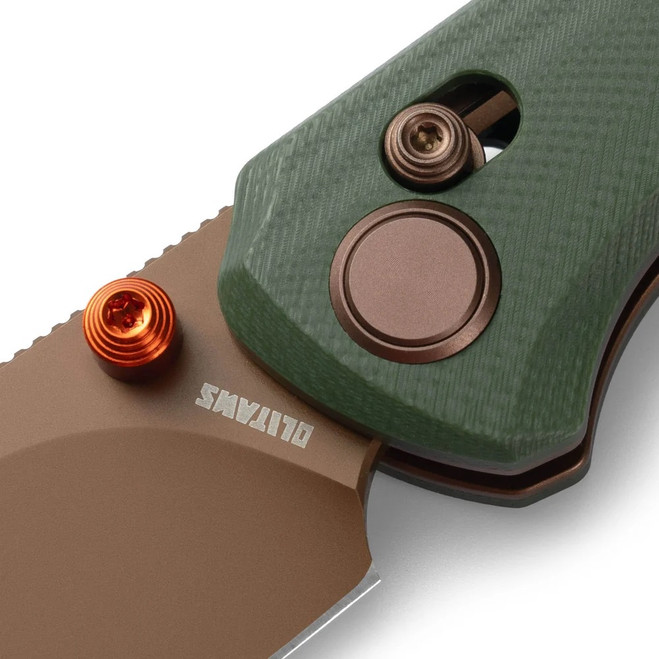 Olitans Knives Avis G079 Folding Knife Green G10 Handle 14C28N