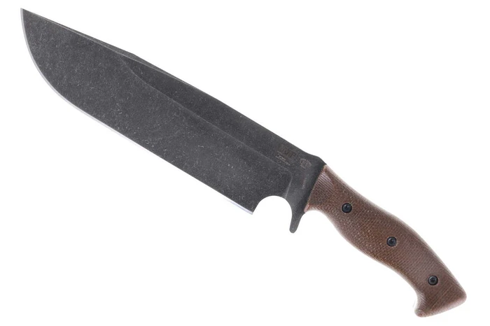 Work Tuff Gear Bear Claw Fixed Blade SKS51 Dark Washed Blade Brown Burlap Canvas Micarta Handle OD Green Kydex Sheath