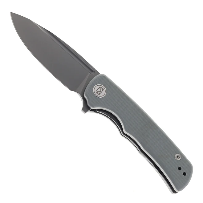 (Open Box) Returned Miguron Talism Folding Knives Dark Grey PVD D2 Blade Grey Handle