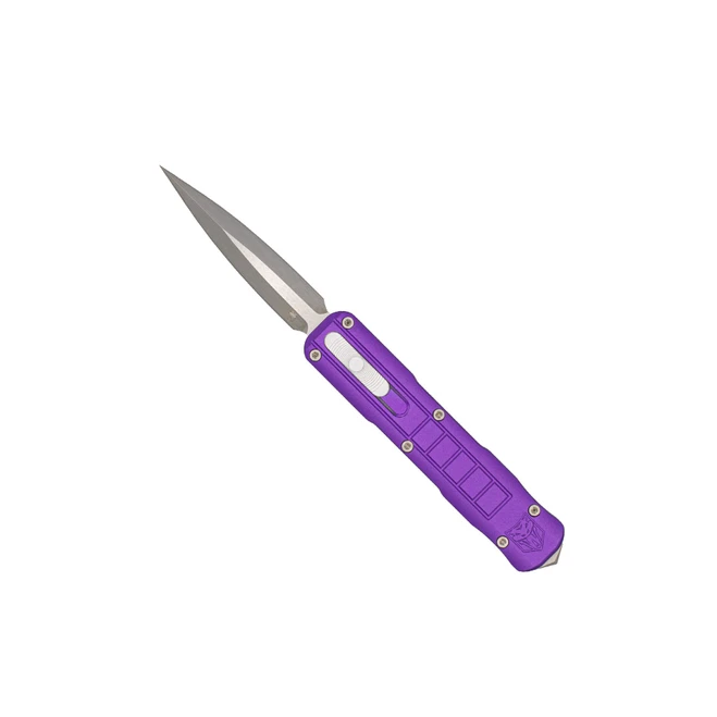 CobraTec Small Raptor OTF Automatic Knife Purple Aluminum Handle D2 Blade CTSRPTPURDAGNS
