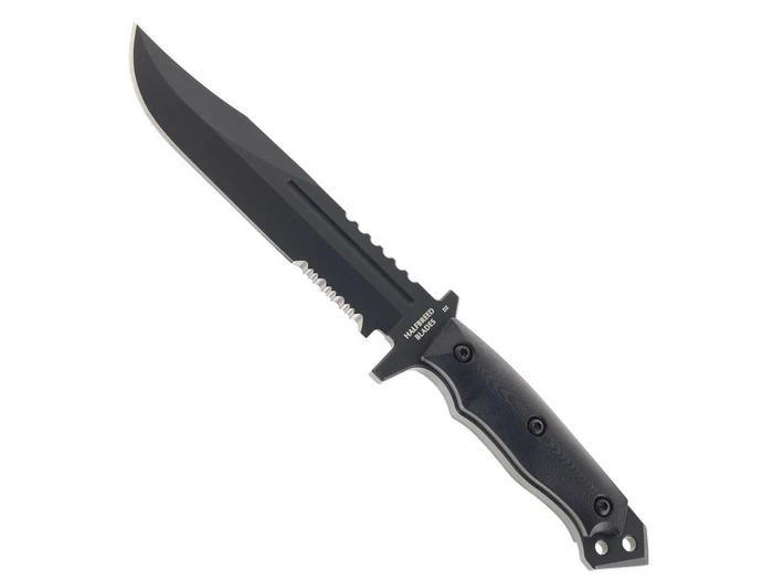 Halfbreed Blades LIK-01 Large Infantry Fixed Blade Knife K110 D2 Blade Black G10 Handle