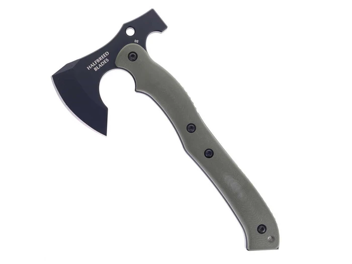 Halfbreed Blades CRA-01 Compact Rescue Axe Green G10 Handle Black Teflon Coated K110 D2 Steel CRA-01BLK